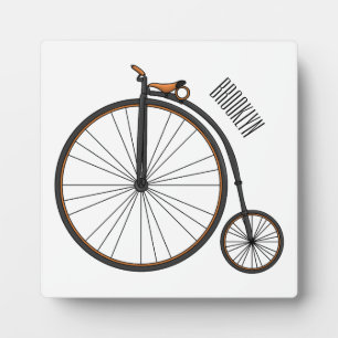 Hochrad Fahrrad Cartoon-Illustration Fotoplatte