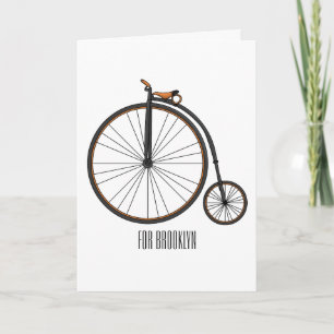 Hochrad Fahrrad Cartoon-Illustration Karte