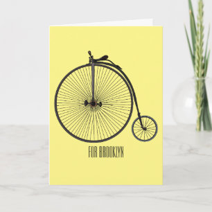 Hochrad Fahrrad Cartoon-Illustration Karte