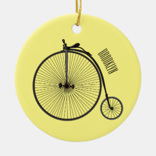 Hochrad Fahrrad Cartoon-Illustration Keramik Ornament