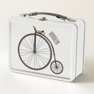 Hochrad Fahrrad Cartoon-Illustration Metall Brotdose