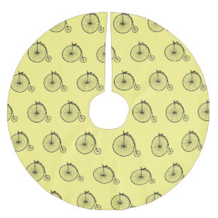 Hochrad Fahrrad Cartoon-Illustration Polyester Weihnachtsbaumdecke