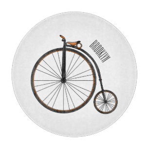 Hochrad Fahrrad Cartoon-Illustration Schneidebrett
