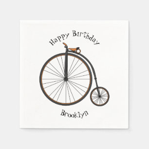 Hochrad Fahrrad Cartoon-Illustration Serviette
