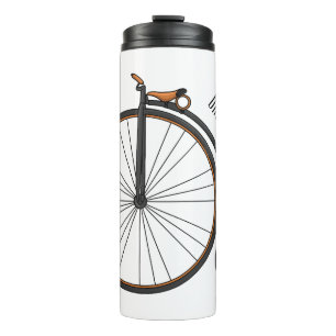 Hochrad Fahrrad Cartoon-Illustration Thermosbecher