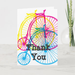 Hochrad-fahrradthematisierte Grußkarte Dankeskarte