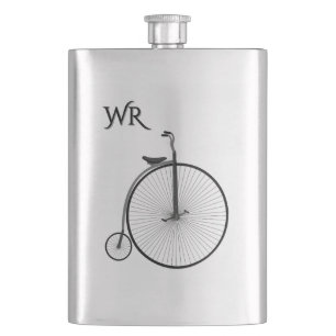 Hochrad-Vintage-Fahrrad-Monogramm Flachmann