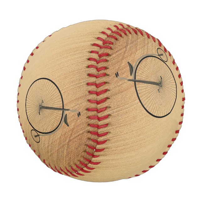 Hochrad-Vintage-Fahrrad rustikal Baseball (Schrägansicht)