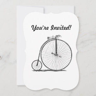 Hochrädriges Fahrrad Penny Farthing Einladung