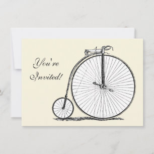 Hochrädriges Fahrrad Penny Farthing Einladung