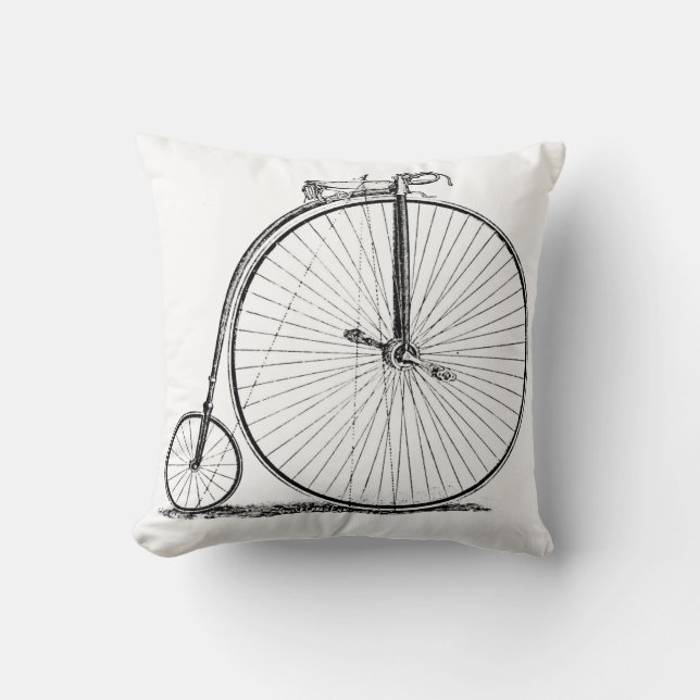 Hochrädriges Fahrrad Penny Farthing Kissen (Vorderseite)