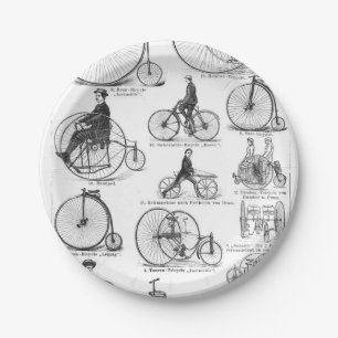 Hochrädriges Fahrrad Penny Farthing Pappteller