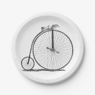 Hochrädriges Fahrrad Penny Farthing Pappteller