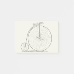Hochrädriges Fahrrad Penny Farthing Post-it Klebezettel