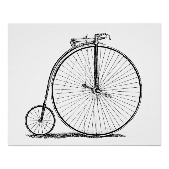 Hochrädriges Fahrrad Penny Farthing Poster (Vorderseite)