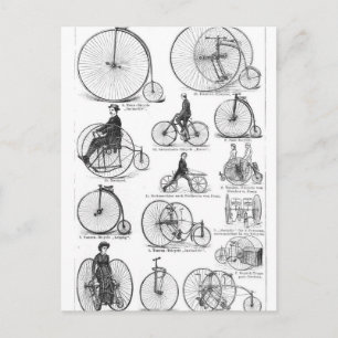 Hochrädriges Fahrrad Penny Farthing Postkarte