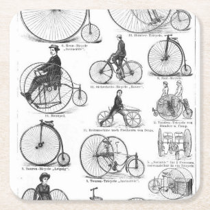 Hochrädriges Fahrrad Penny Farthing Rechteckiger Pappuntersetzer