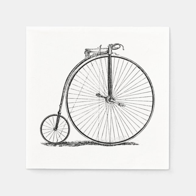 Hochrädriges Fahrrad Penny Farthing Serviette (Vorderseite)