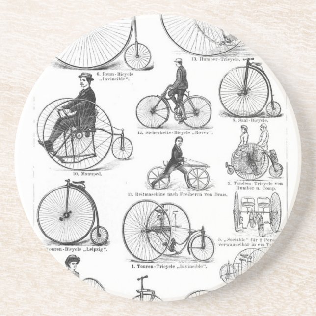 Hochrädriges Fahrrad Penny Farthing Untersetzer (Vorne)