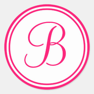 Hochrosa, Monogramm-B-Hochzeitsetikett Runder Aufkleber