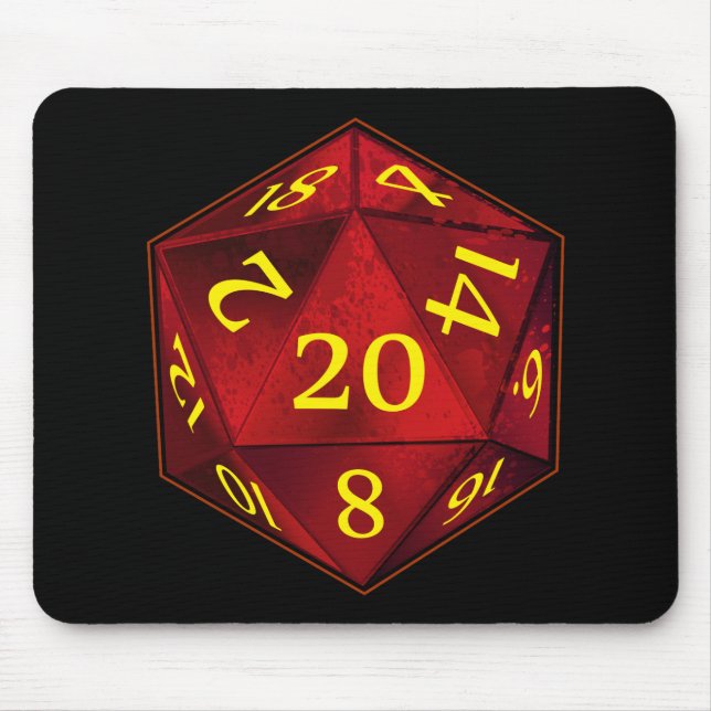 Hochrot und GoldD&D d20 FEUER die Mousepad (Vorne)