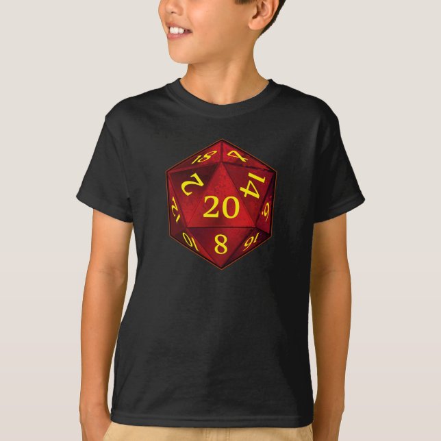Hochrot und GoldD&D d20 FEUER die T-Shirt (Vorderseite)