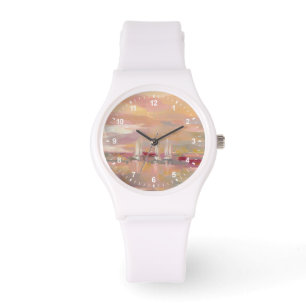 Hochrot-Wellen Armbanduhr