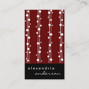 Hochrote stilvolle Punkte und Stroh-Visitenkarten Visitenkarte