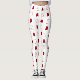 Hochroter und weißer Staat von Alabama-Muster Leggings