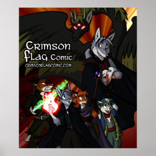 Hochrotes Flaggen-Plakat Poster