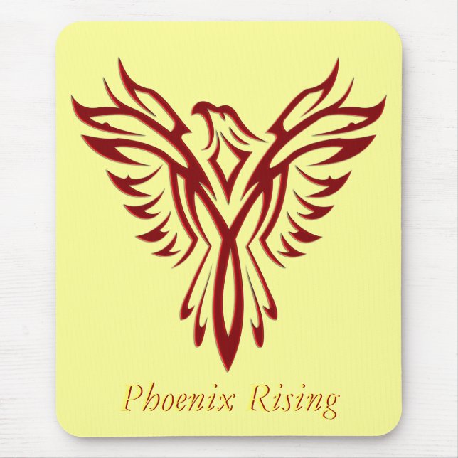 Hochrotes Phoenix-Steigen Mousepad (Vorne)