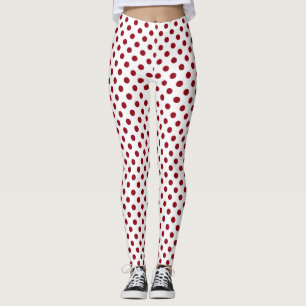 Hochrotes Rot-Tupfen-Kreise Leggings