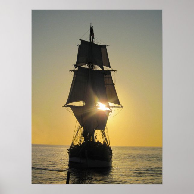 Hochschiff bei Sunset Poster (Vorne)