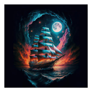 HOCHSCHIFFSEGELN IN DUNKELNIGHT DREAM ODYSSEY POSTER