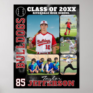 Hochschul-Baseballmannschaft Sportbild-Collage Poster