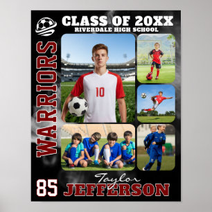 Hochschul-Fußballmannschaft Sportfoto-Collage Poster