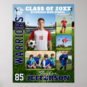 Hochschul-Fußballmannschaft Sportfoto-Collage Poster