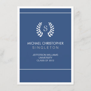 Hochschulblaue und weiße Abschluss-Mitteilung Ankündigung