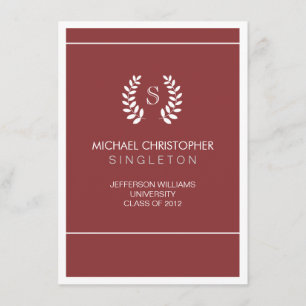 Hochschulrote u. weiße Abschluss-Mitteilung Ankündigung