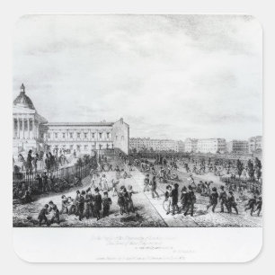 HochschulUni-Schule, London, 1835 Quadratischer Aufkleber