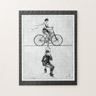 Hochseil-Fahrrad - Vintage-Zirkusradfahren Puzzle