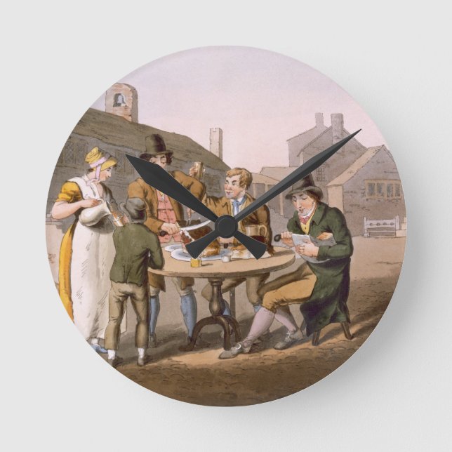 Hochsommer Eve, "vom Kostüm von Yorkshire" Runde Wanduhr (Vorderseite)