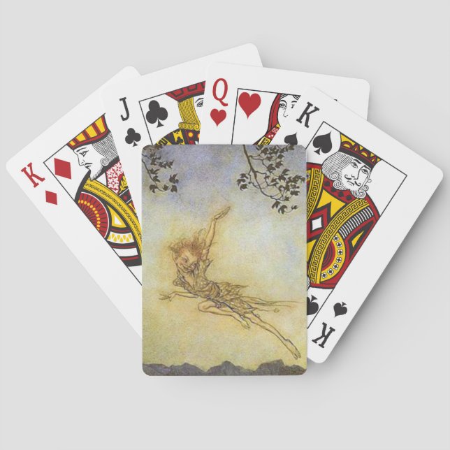 Hochsommer-Kobold - Vintage Kunst-Fahrrad-Karten Spielkarten (Rückseite)