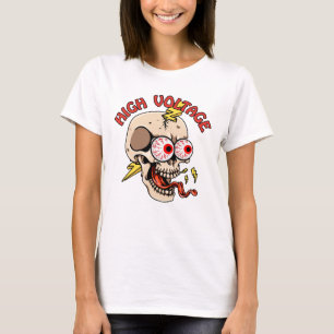 Hochspannungsschädel Power Elektriker Lineman T-Shirt