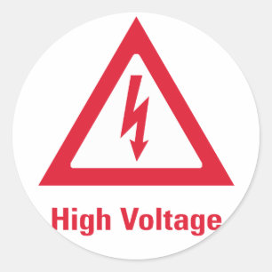 Hochspannungssymbol Runder Aufkleber