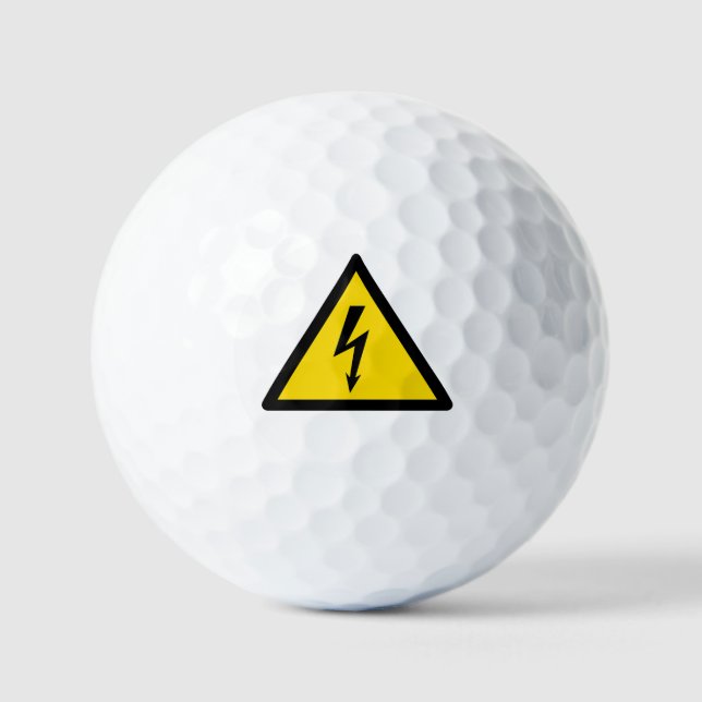 Hochspannungszeichen elektrische Symbol Warngefahr Golfball (Vorderseite)