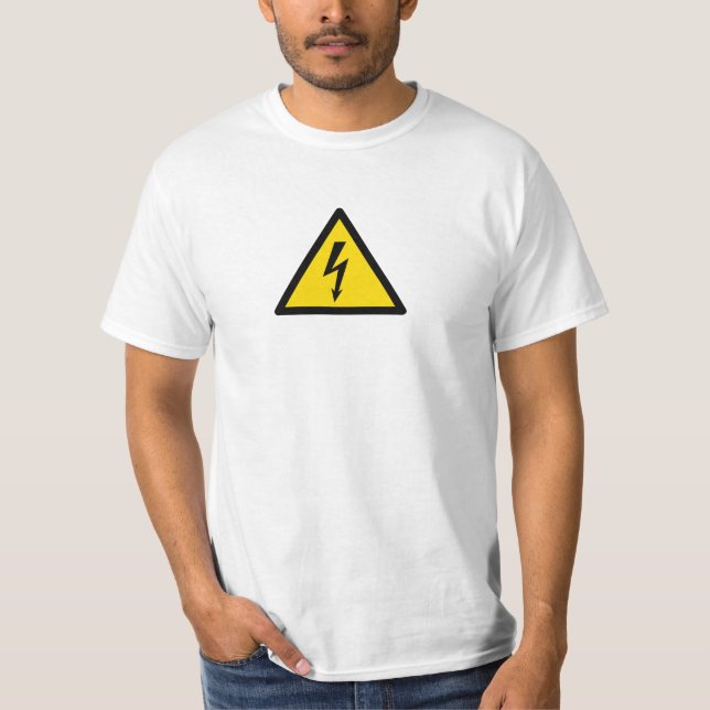 Hochspannungszeichen elektrische Symbol Warngefahr T-Shirt (Vorderseite)