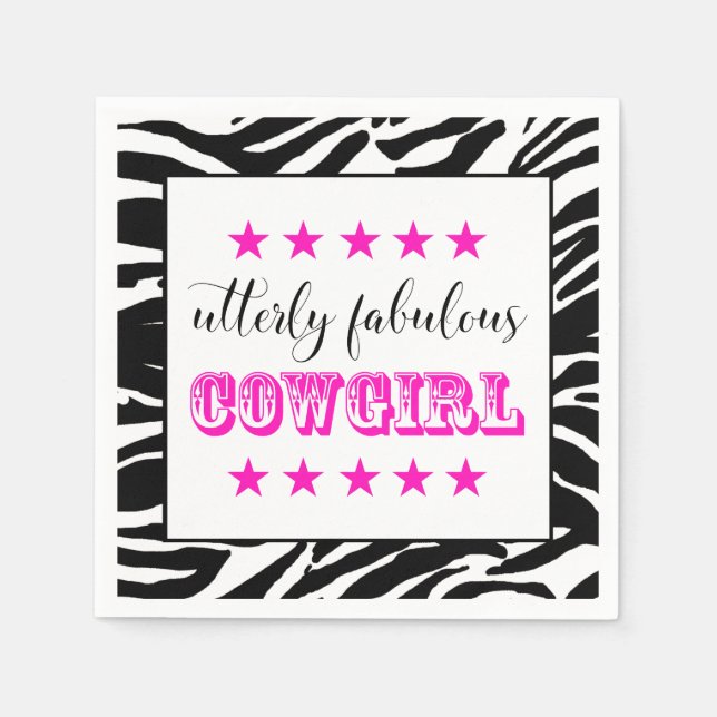 Höchst fabelhaft "COWGIRL" Serviette (Vorderseite)