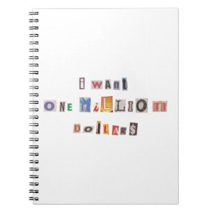 Höchste Nachfrage nach Geld Ransom Note Collage Notizblock