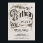 Höchste Vintage Geburtstagsparty Einladungen<br><div class="desc">Höchste Vintage Geburtstagsparty Einladungen. Meilenstein Geburtstagseinladungen. Elegante Retro-Einladungen,  stilvoll und unterhaltsam. Typografie,  von Hand gezeichnet,  Ätzen,  Gravur klassischen Stil.</div>